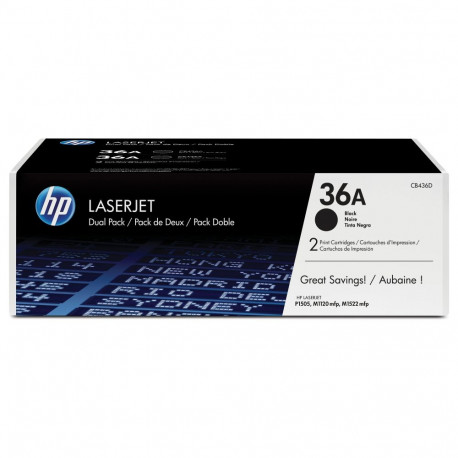 HP originaal LaserJet toonerikassett CB436AD must standardmaht 2 x 2000 pages topeltpakk