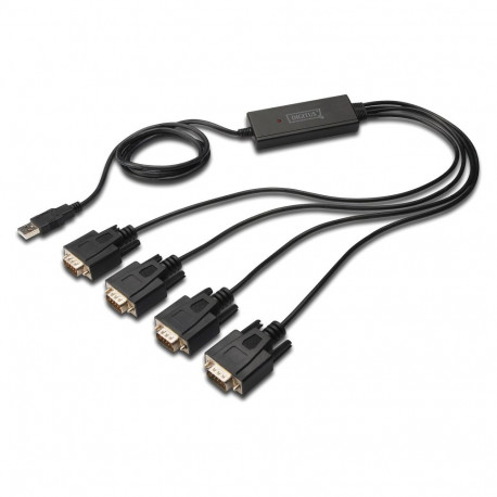 "DIGITUS USB 2.0 Anschlusskabel 2.0 -4x RS232 Kabel 1.5m, sw"