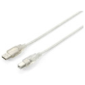 "Equip USB Kabel 2.0 A-B St/St 1.00m transparent Polybeutel"