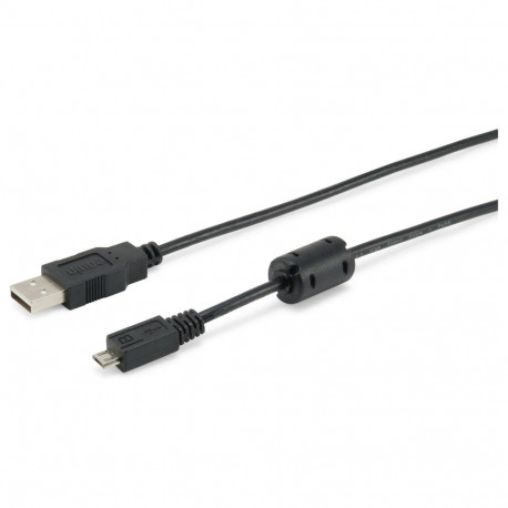 "Equip Kabel USB-A 2.0 -> micro B St/St 1.00m Ferrit schwarz Polybeutel"