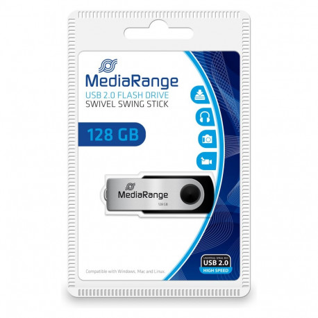 "STICK 128GB MEDIARANGE MR913 Schwarz - Silber"