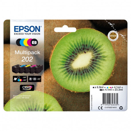 "Epson Tinte 202 C13T02E74010 5er Multipack (BKMCY/Schwarz Foto) bis zu 300 Seiten"