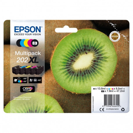 Epson 1LB 202XL Kiwi Clara 5-värviline premium-tindi multipakk