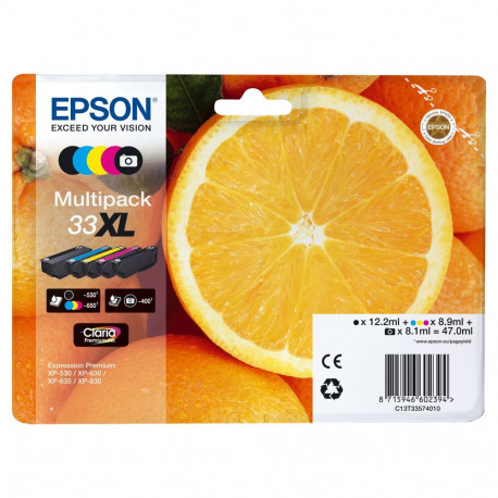 Epson 33XL C13T33574011 5-ne tindikomplekt (BKMCY/foto-must) kuni 650 lehekülge