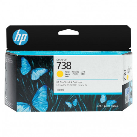 "HP 738 130-ml Yellow DesignJet Ink Cartridge"