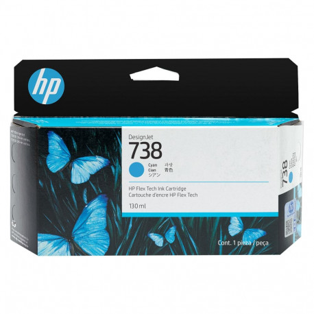 "HP 738 130-ml Cyan DesignJet Ink Cartridge"