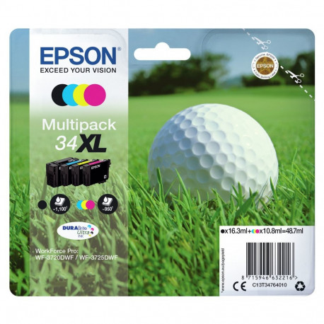Epson 34XL C13T34764010 tindi 4-pakk (BKMCY) kuni 950 lehekülge