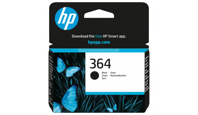HP 364 originaal must tindikassett CB316EE BA1 tavaline maht 6ml 250 lehte 1 tk pakis Vivera tindiga