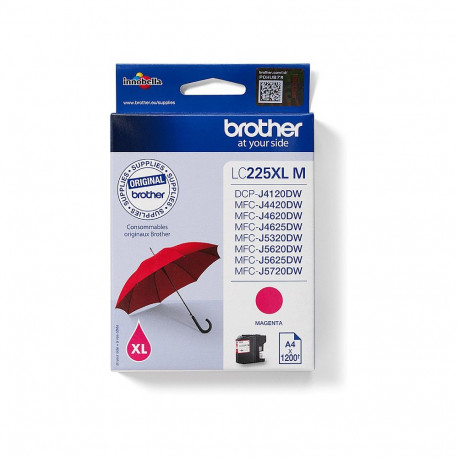 Brother LC-225XL-M magenta tint kuni 1200 lehekülge ISO/IEC 24711 järgi