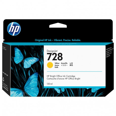 HP 728 130-ml kollane tindikassett