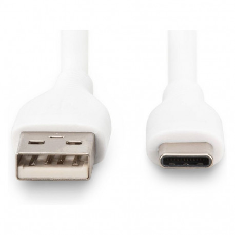 Digitus USB 2.0 silikoonist kaabel Typ C - A 0,5m valge