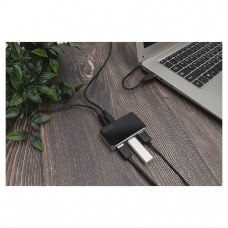 "DIGITUS USB-Hub 4-Port 2.0->4xA2.0 m.Netzteil schwarz"