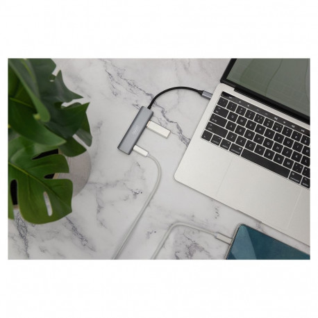 Digitus USB-C jaotur 4-port 3.1 2xUSB A 2xUSB C integreeritud kaabel