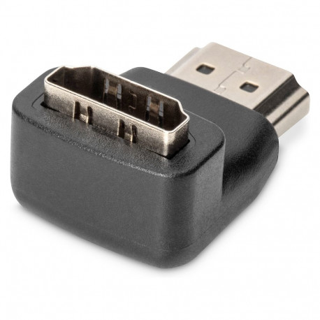 DIGITUS HDMI-adapter, 90° nurga all, must-kuldne