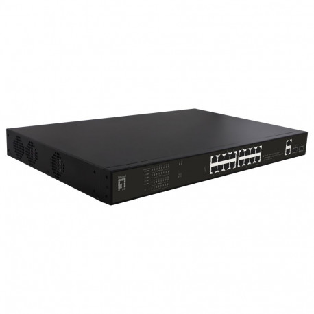Kommutaator 16x GE GEP-2021 2xGE 2xGSFP 19" 270W 16xPoE+