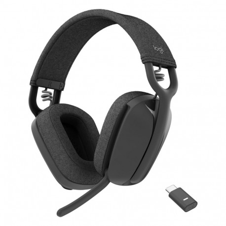 Logitech Zone Vibe juhtmevaba täissuuruses peakomplekt Bluetooth USB-C Bluetooth-adapteriga grafiith