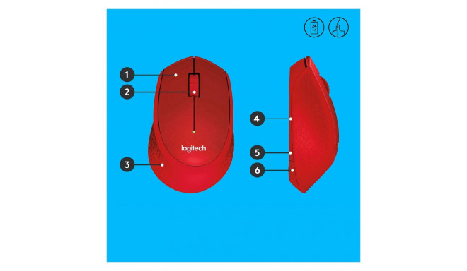 Logitech M330 Silent Plus juhtmevaba punane
