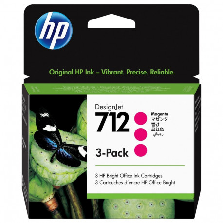 "HP 712 3-Pack 29-ml Magenta DesignJet Ink Cartridge"