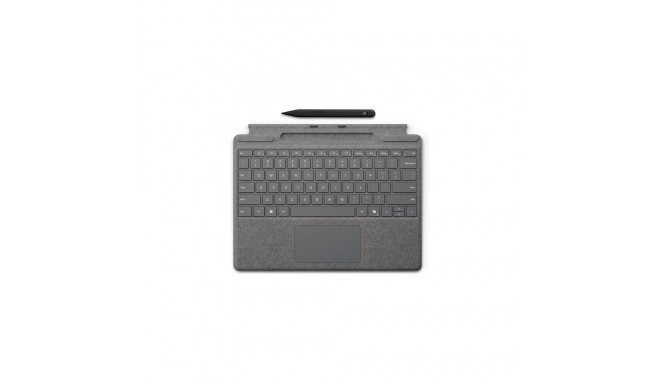"Microsoft Surface Pro 10/11/FB Keyboard inkl. Pen2 + Copilot Taste - Platin"