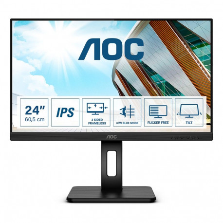 "61cm/24"" (1920x1080) AOC 24P2Q 16:9 4ms HDMI DVI VGA DisplayPort VESA Pivot Speaker Full HD Black"