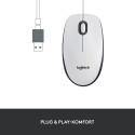 Logitech M100, mouse (white/grey, compatible with Windows/macOS/ChromeOS/Linux)