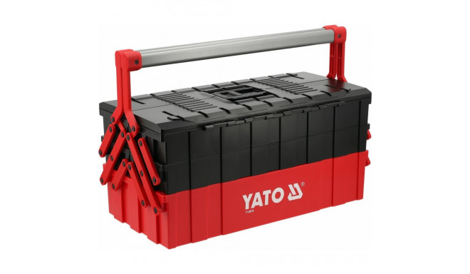 Plastic tool box with compartments for storage and transport 460x265x208mm 30kg YT-08978 YATO