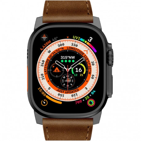 Kellarihm Trendybay Apple Watch 44/45/46/49mm, nahk, tumepruun