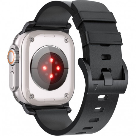 Kellarihm Trendybay Apple Watch 44/45/46/49mm, nahk, must
