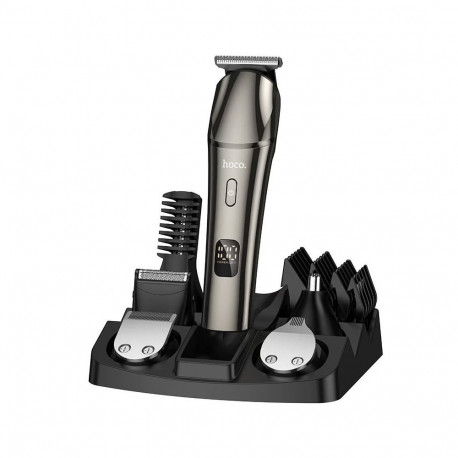 Hair clipper set Hoco HP26 metal gray