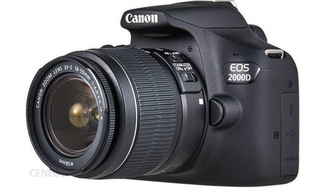 Aparat lustrzanka EOS 2000D czarny + Obiektyw 18-55 IS + Akumulator LP-E10 EU26 2728C010