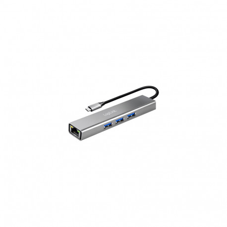 LogiLink USB 3.2 Gen1 Hub, 3xUSB-A, 1xRJ45 Gigabit Ethernet