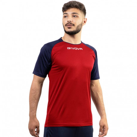 Koszulka Givova Capo MC czerwono-granatowa MAC03 1204 2XL