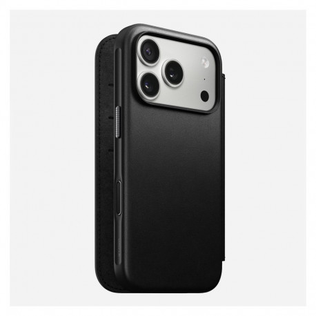 "Nomad Modern Leather Folio iPhone 17 Pro Black"