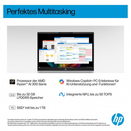 "HP OmniBook 5 16-ag1453ng Next Gen AI RYZ AI 5 330/16GB/512SSD/W11Home silver"