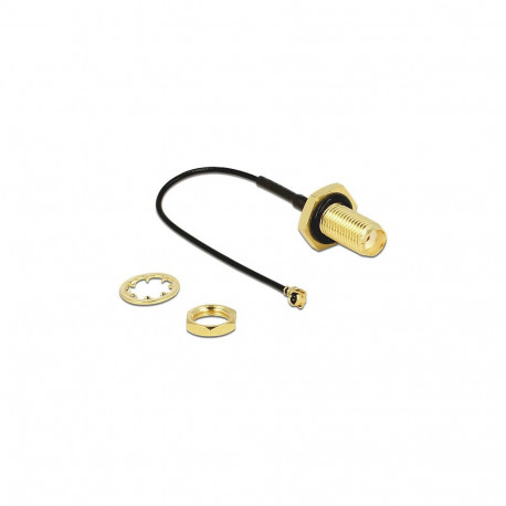 "DELOCK Antennenkabel SMA Buchse zum Einbau > MHF /U.FL-LP-068 kompatibler Stecker 100mm 1.13 Gewind