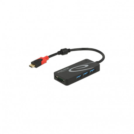 "HUB USB 3.0 USB Type-C™ 3 Port extern + 2 x SD Slot schwarz Delock"