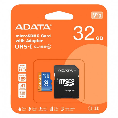 ADATA microSD mälukaart 32GB SDHC (UHS-I Class 10) m. A. retail