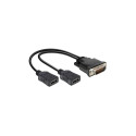 Adapter DMS-59 pistik > 2 x HDMI pesa 20cm