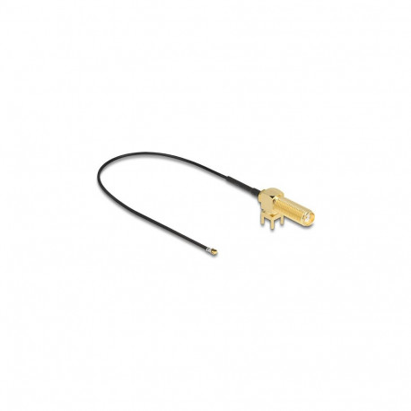 "Antennenkabel SMA 90° PCB Buchse zum Einbau zu I-PEX Inc., MHF® 4L Stecker 1.13 25 cm Gewindelänge 