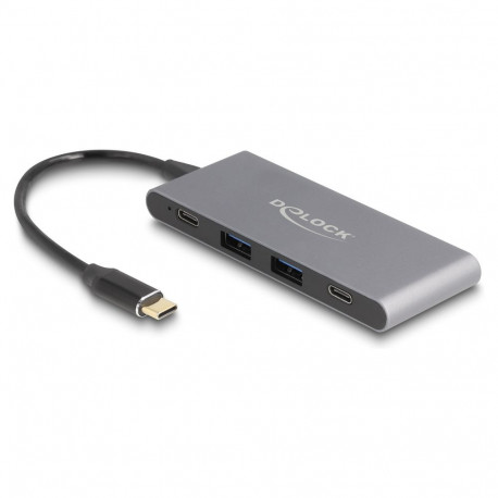 "DELOCK 4 Port USB Type-C Hub mit 2 x USB Typ-A und 2 x USB Type-C 10 Gbps"