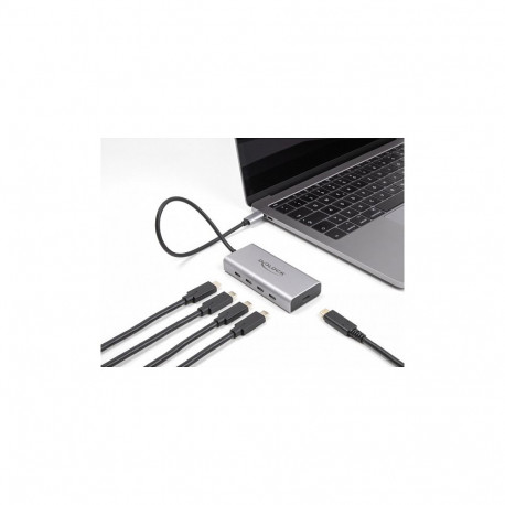 "USB 10 Gbps USB Type-C™ Hub mit 4 x USB Type-C™ Buchse + 1 x USB Type-C™ PD 85 Watt mit 30 cm Ansch