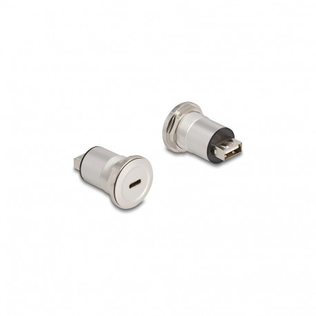 "DELOCK USB2.0 Type-C zu Typ-A Einbaubuchse Aluminium"
