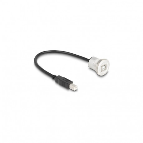 "DELOCK USB2.0 Typ-B Einbaubuchse mit Kabelp. St. Alu.30cm"