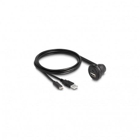 "USB 2.0 Kabel USB Typ-A Stecker und USB Type-C™ Stecker zu USB Typ-A Buchse 90° gewinkelt und USB T