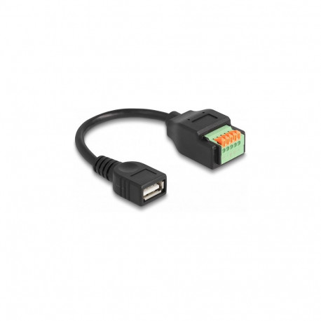 "DELOCK USB 2.0 Kabel Typ-A Bu > Terminalblock Adapter 15cm"