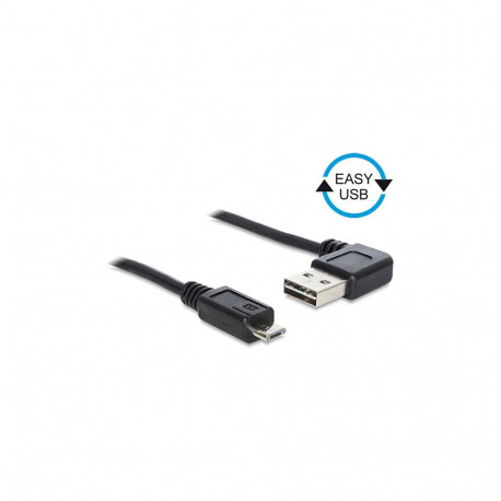 Delock EASY-USB 2.0 Typ-A nurga all vasakule / paremale > USB 2.0 Typ Micro-B kaabel 0.5 m