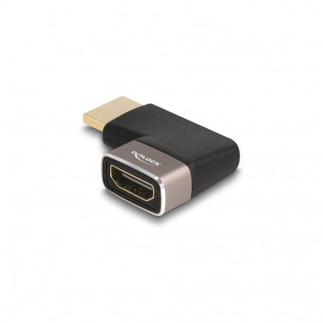 Delock HDMI adapter pistik-pesa 90° paremale nurga all 8K 60 Hz hall metallist
