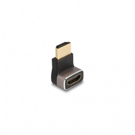 Delock HDMI adapter pistik-pesa 90° nurgaga alla 8K 60 Hz hall metallist