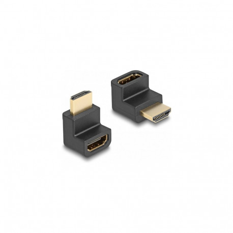 Delock High Speed HDMI koos Ethernetiga nurgaga adapter, pistik-pesa, 8K 60 Hz, must