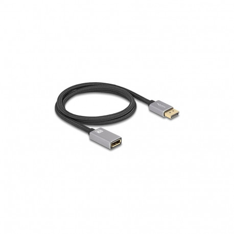 DisplayPort pikenduskaabel 8K 60Hz 1m metallist ilma lukustusfunktsioonita, hall